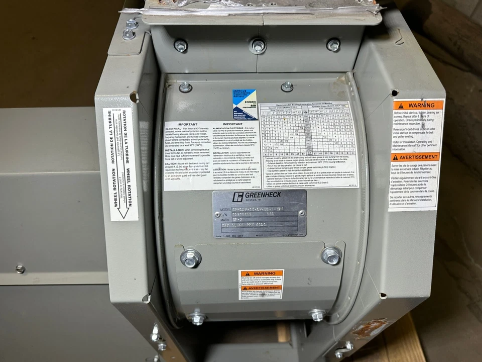 Soplador centrífugo GreenHeck EF-9 09-CSW-10-CW-UB-I-M20 4050 rpm Foto 4 de 4