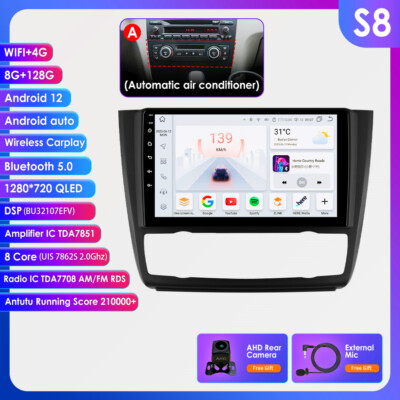 8+128GB Carplay Für BMW 1er E81 E82 E87 E88 2004-2011 Android Autoradio GPS Navi