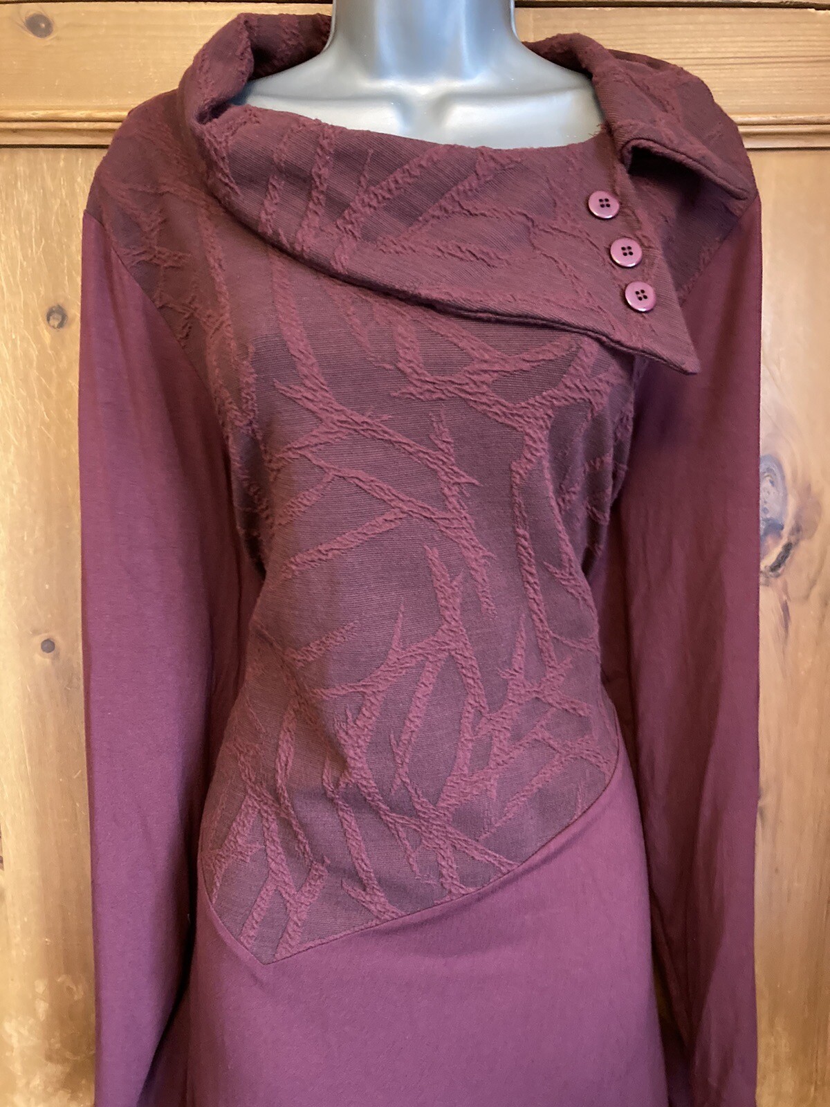 Joe Browns Wine Red Tunic Autumnal DRESS MIDI 20 Boho Hippy Jersey