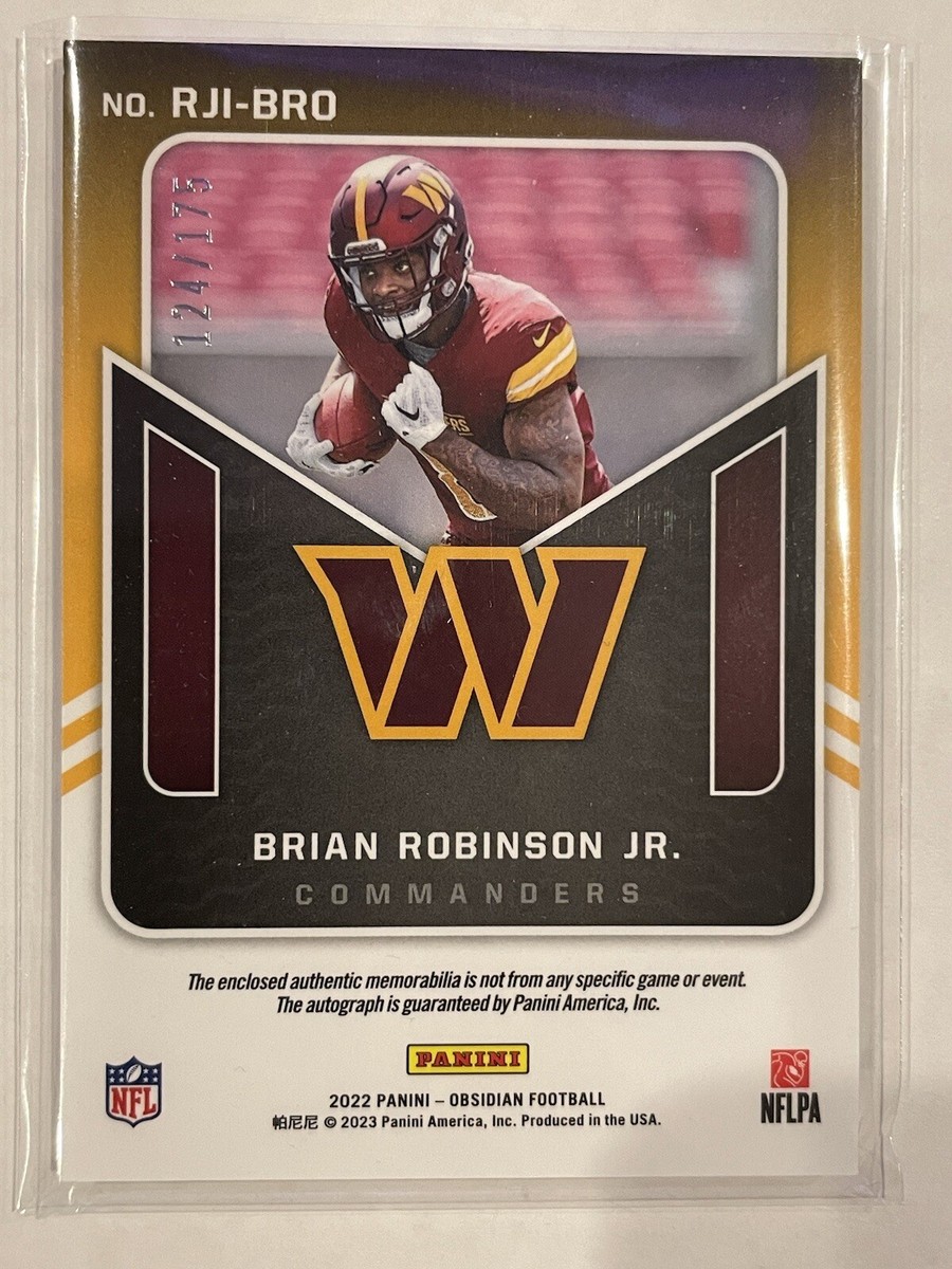 2022 Panini Obsidian Brian Robinson Jr #RJI-BRO Auto RC /175 DUAL