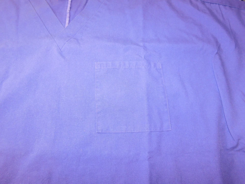 Simply Basic Unisex Mens womens Short Sleeve V Neck Scrubs shirt 2XL Purple GUC - Image 2 of 3