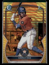 Camilo Diaz 2023 Bowman #BCP-186 Chrome Yellow Orange Vapor Wave Refractor /75