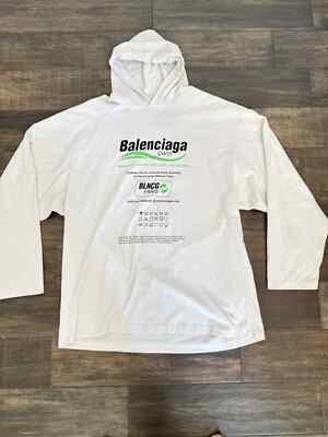 Size M - Balenciaga Dry Cleaning Recycle Lightweight Hoodie