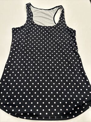Lululemon Women Cool Racerback Tank Top High Noon Dot Black Size 8