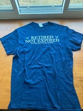 Retired Not Expired United States Air Force Navy Blue T-Shirt Men's size Medium