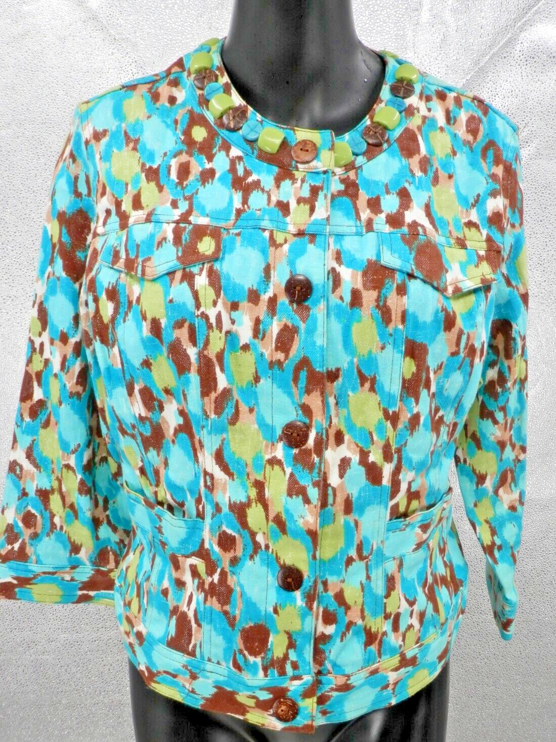 Ruby Rd. Petite Jacket Size 14P Beaded Pockets Bu… - image 1