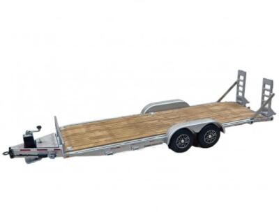 WEISS BROTHERS - Anhänger Autotransport MIRSBERGER 2 Achsen Silber - 1/50 - W...