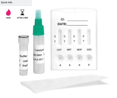 No Lab 5 minute - Home Hair Self-Test Multi Drug Test: COT, MET, MOR, COC