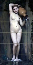 12.75 x 25.5 Art Nude Mural Ceramic Backsplash Bath Tile 2052