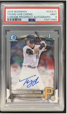 Tsung-Che Cheng 2025 Bowman Chrome Auto 1st Prospect #CPA-TC Pirates PSA 9