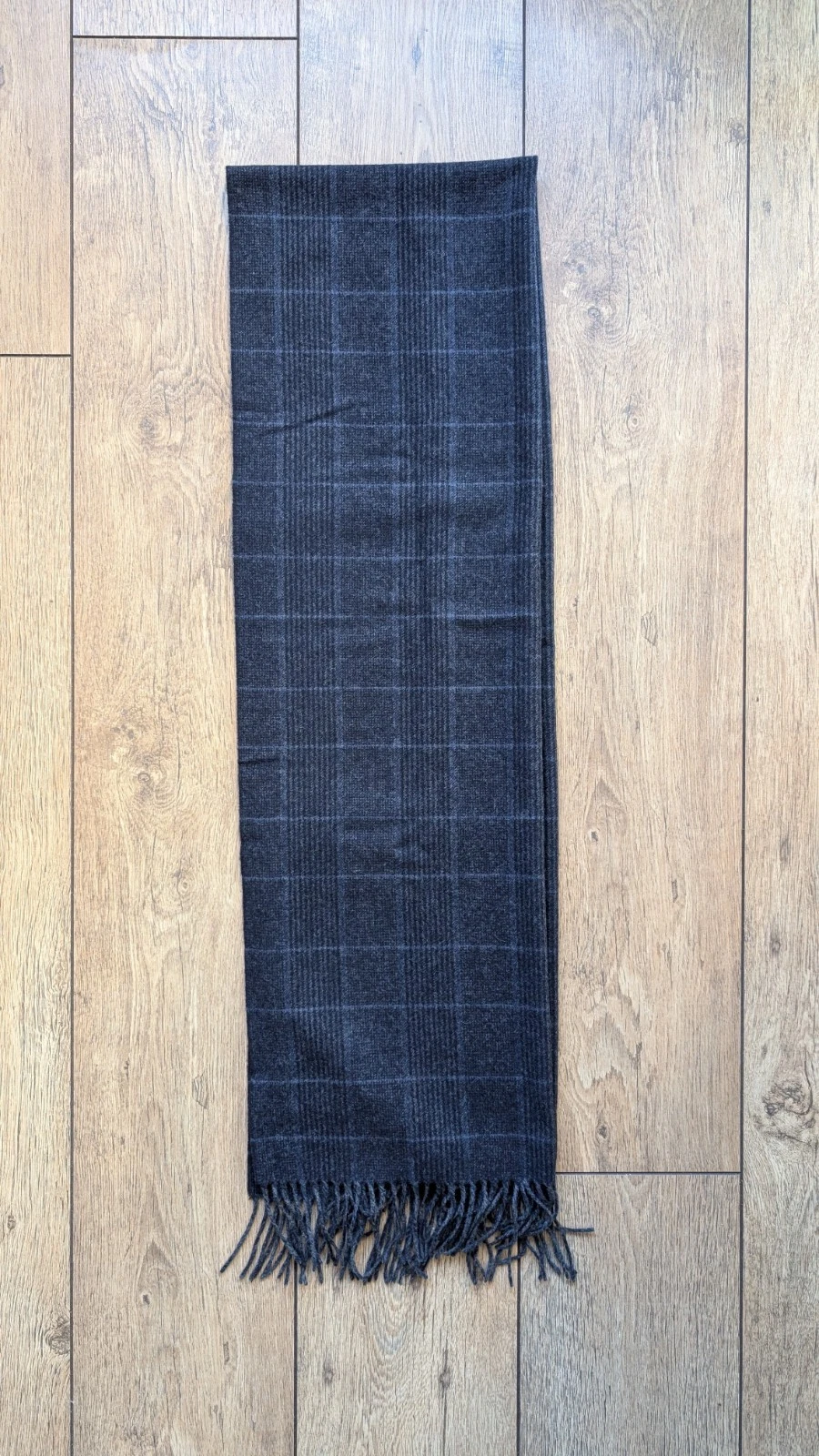 Ralph Lauren Purple Label Cashmere Scarf Dark Navy/Grey – Made in England
