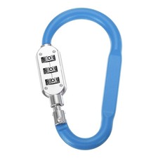 4.2 Inch Length Combination Locks, 3 Dial Digit Combo D-Ring Locking, Blue