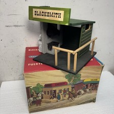 Vintage Hausser Elastolin 70mm Western Blacksmith Wood Building 1950s with box