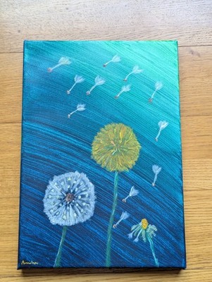 Pusteblume Tanz - Original Acryl Gemälde auf Leinwand - 8''x10'' - Anna Lisa