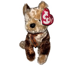 TY Beanie Baby - FIDGET the Dog 6.5"...NEW with Mint Tags Terrier Brown Spotted