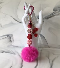 Strawberry Shortcake Hot Pink Keychain Bag Charm