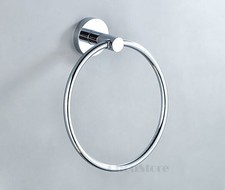 Polished Chrome Bathroom Round Towel Ring Hand Towel Rack Holder Bath Towel Bar