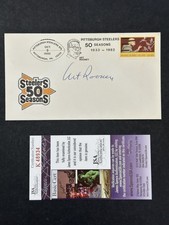 Art Rooney Steelers Signed 1982 First Day Cover FDC w/ Postcard AUTO JSA