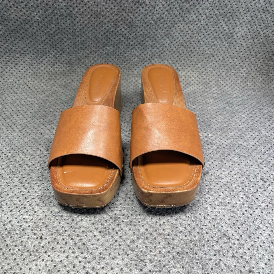 Splendid Dusty Mauve Leather Wooden Wedges Size 10 Women’s - Image 3 of 4