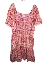 Terra & Sky Dress 4X (28W-30W)  tie dye look