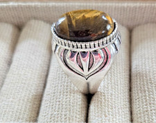 Men's Tiger's Eye Ring Size 10.5 Natural Gemstone