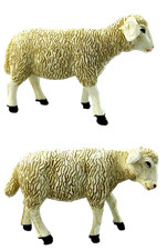 Pecore per Pastori Alti Cm 20/25 - Agnello Animali per Presepe