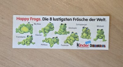 Ü Ei Beipackzettel Happy Frogs,die lustigsten Frösche der Welt 1986,100%ORIGINAL