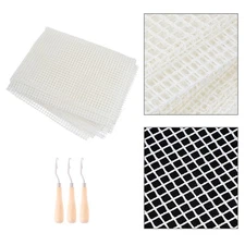 1 Set Diy Rug Mesh: Hooking Mesh Canvas With Crochet Needle Set Versatile