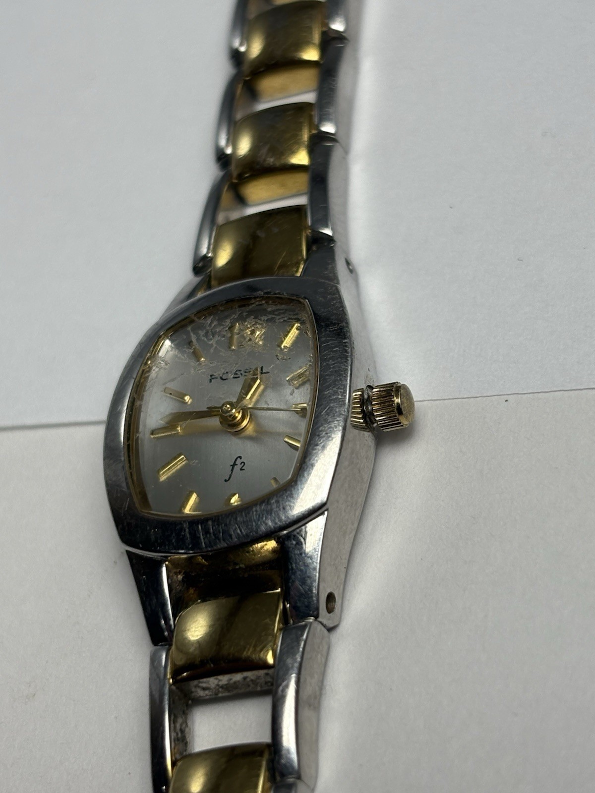 Fossil Watch Rectangular Womens Two Tone, Gold an… - image 5