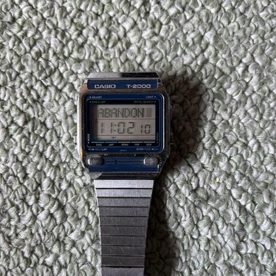 Casio T-2000 Digital Watch Vintage 1970s Stainless Steel Band