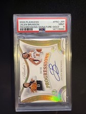 24-25 Panini Flawless Progressions Signatures Gold /10 Jalen Brunson Auto PSA 9