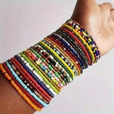Stacked Bracelets - Handmade Glass Bead Jewelry Set for Vacation Style