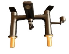 Bathstore Aero Deck Mounted Bath Shower Mixer In Matt Black W340 D220 H180mm