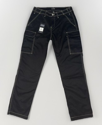 True Religion Women s Black Cargo 30  Pants Straight Leg Canvas Cotton Pockets