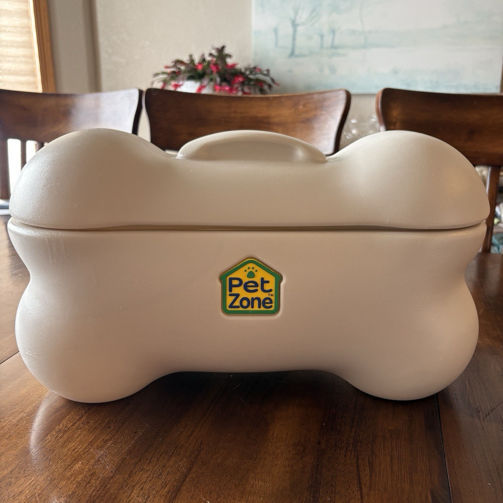 Pet Zone Large Dog Bone Storage Container Dog Toy Box Bin Wi