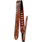Perri's Italian Garment Leather Guitar Strap Premium Suede Backing Vntg Brown 2"