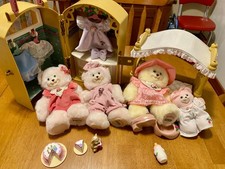 Huge Lot Vintage Fisher Price Briarberry Bear Rocking Chair Travel Case Armoire