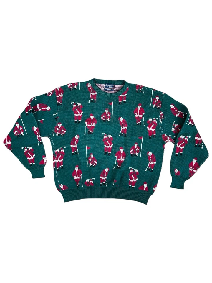 Suéter Cuello Redondo Tejido Papá Noel Golf Eslabones Ciprés De Colección Talla L/XL Foto 2 de 4