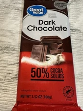 Great Value DARK Chocolate Bars Bulk 20 Pack 3.52 Ounce Extra Large