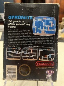 Gyromite 5 Screw NES Hang-Tab Unpunched No Code On Box CIB Nintendo Tested