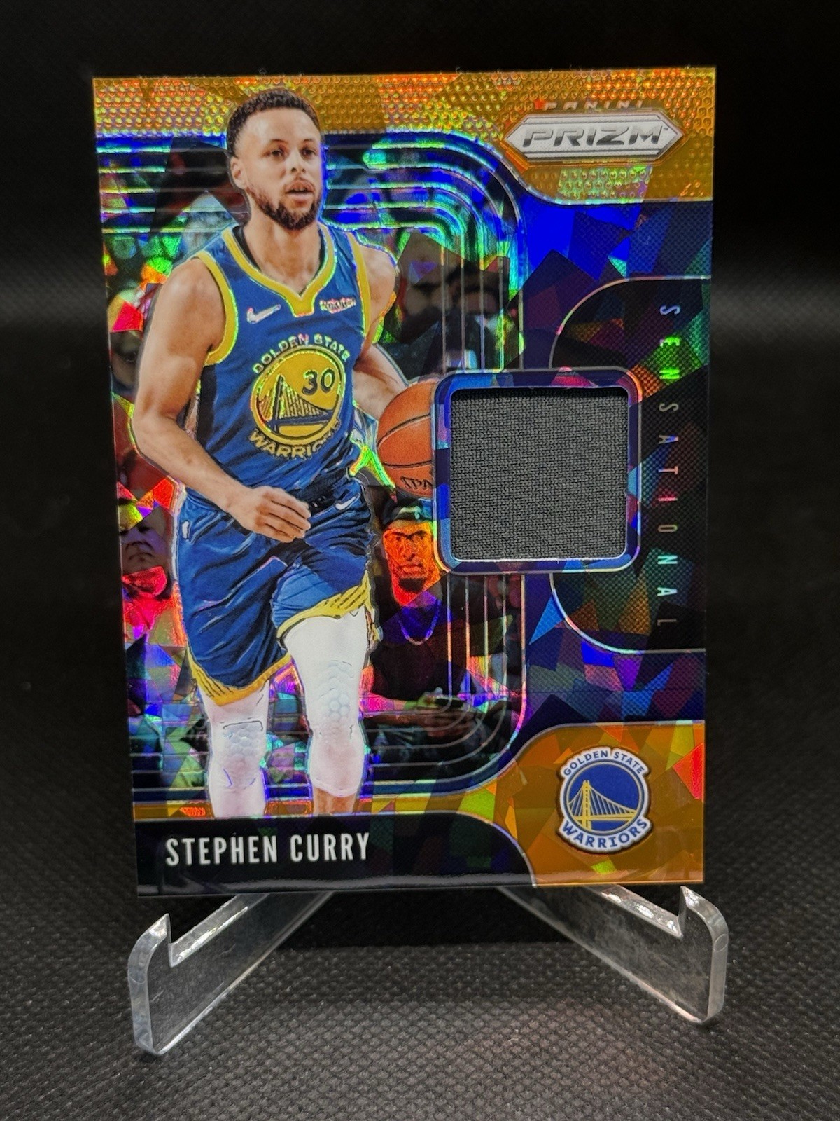 2019 Panini Prizm Sensational Swatches Stephen Curry Orange Ice Game Worn Patch