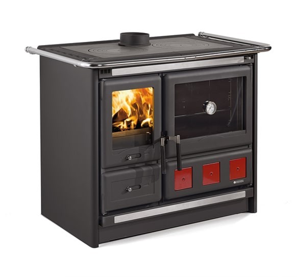 F0438 CUCINA A LEGNA NORDICA ROSAXXL5.0VST STEEL 11KW COL.NERO