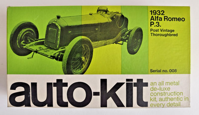 Alfa Romeo P 3 von 1932. Wills Finecraft Auto-Kit Metall Modellbausatz Maßstab 1:24 Originalverpackt