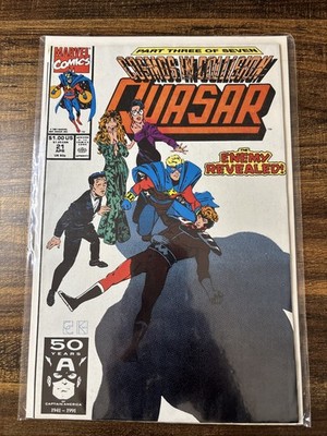 Quasar #21 Marvel Comic Book Cosmos In Collision Part 3 Of 7 Fantastic Four