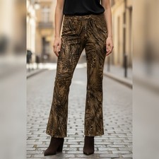NWT 1250 Roberto Cavalli flare-leg pants Animal Print Sz 40 or 10