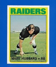 1972 Topps Football #54 Marv Hubbard ROOKIE Card Oakland Raiders Centered NM/MT. rookie card picture