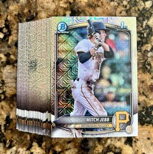 2025 Bowman Mega Box MITCH JEBB Card #BCP-41 Mojo Refractor PIRATES 25 Card Lot