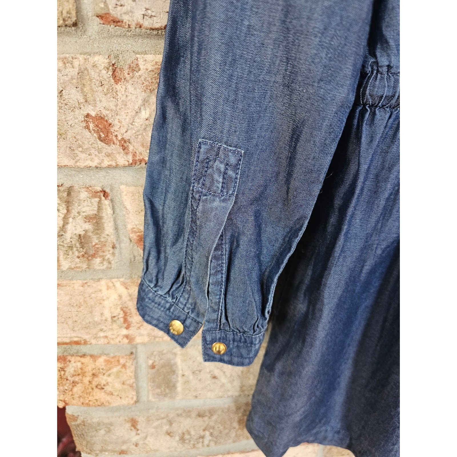 MICHAEL Michael Kors Chambray Denim Utility Romper Jumpsuit Button Up Drawstring thumbnail 9