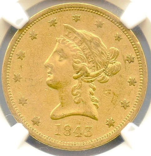 1843-O $10 Gold Liberty Eagle, NGC XF45, Very Attractive, Nice Better Date Coin!