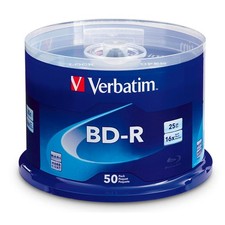 Verbatim 25GB 16x BD-R Blu-ray Recordable Disc, 50-Pack Spindle